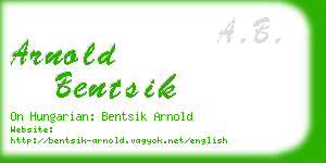 arnold bentsik business card